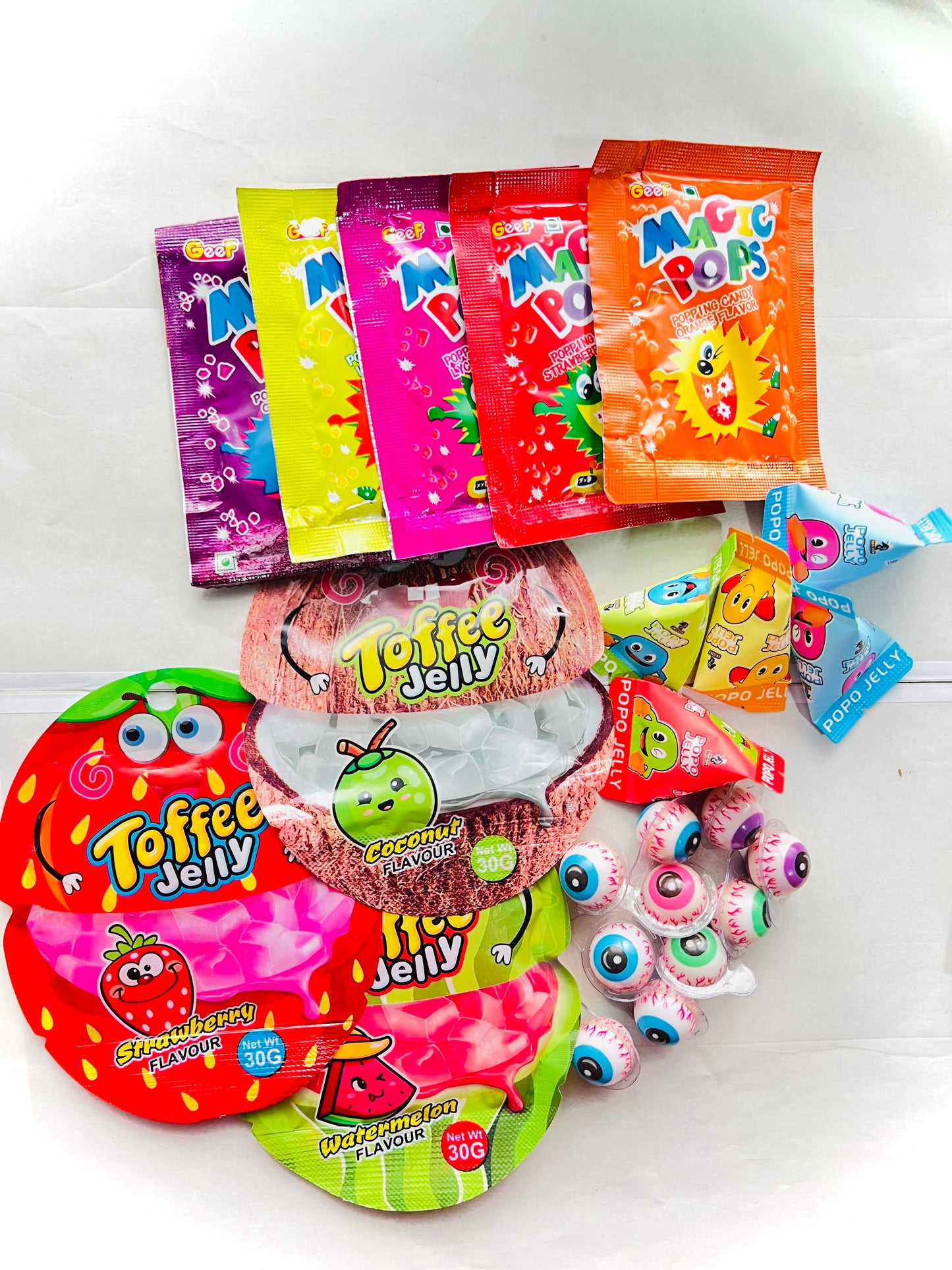 Amazing Candy Assortment Pack, Magic Pops, Toffee Jelly, Eye Candy, Popo Jelly, Mixed Flavours (23pc)