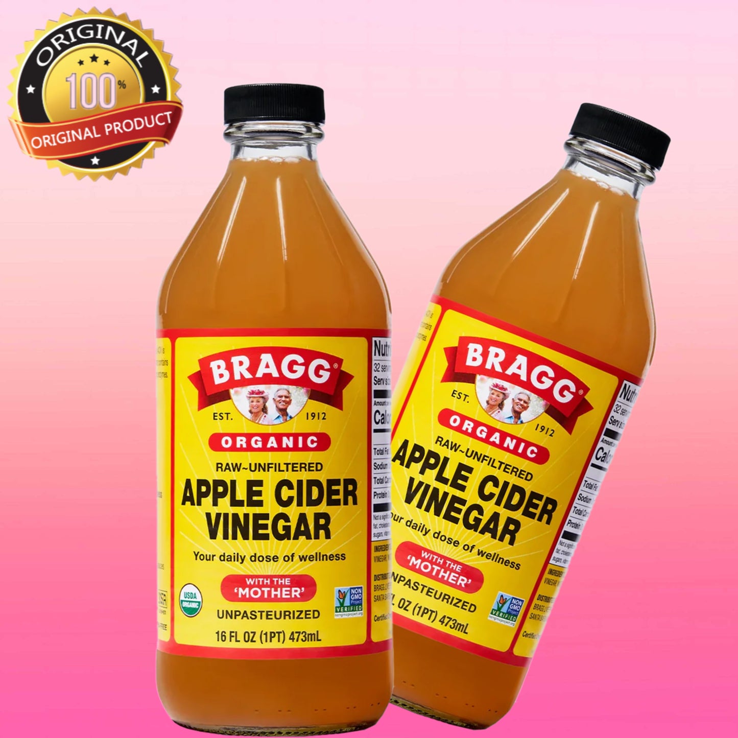 Bragg Apple Cider Vinegar 473ml (Pack Of 2) IMPORTED