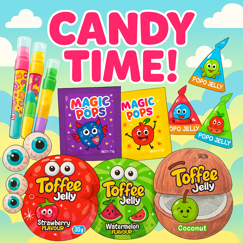 Ultimate Candy Pack - Magicpop Finger candy Lipstick Candy Eye Ball and much more (20pc)