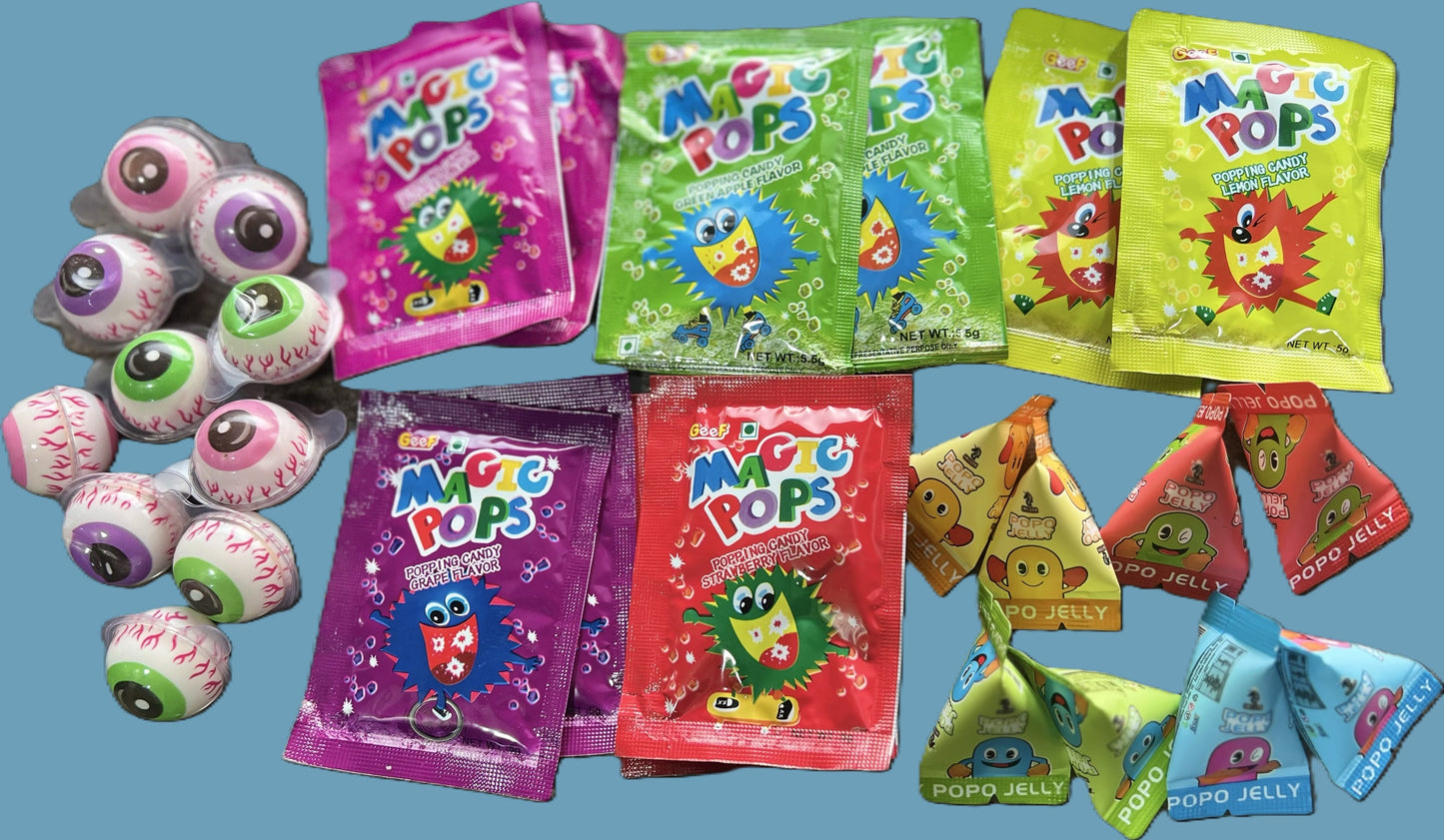 Mix Jelly and Candy Eye Ball Magic pops & Popo Jelly (28pc) Imported