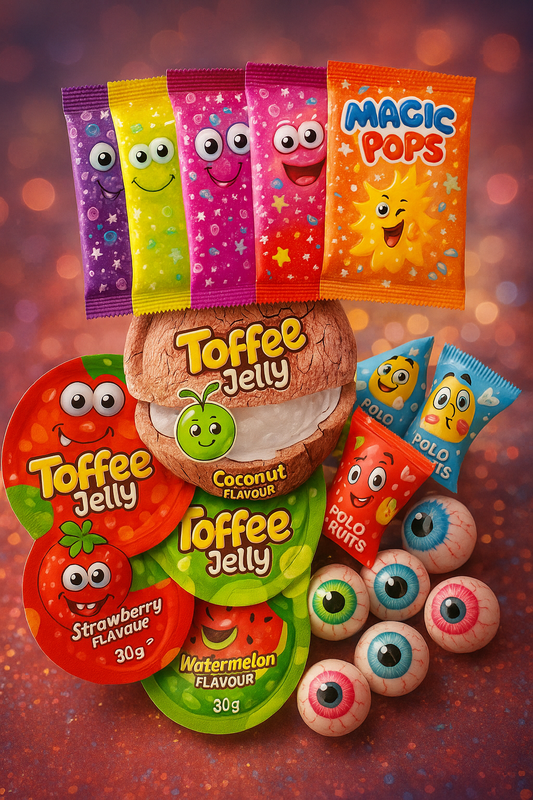 Amazing Candy Assortment Pack, Magic Pops, Toffee Jelly, Eye Candy, Popo Jelly, Mixed Flavours (23pc)